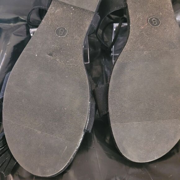 Merona Women’s Black Open Toe Mavis Gladiator Ghillie Laces Sandals Size 8 - Picture 9 of 10